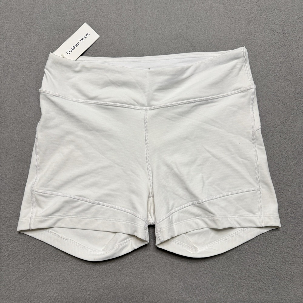 Outdoor Voices Shorts Womens XL White Athletic Running Yoga Move Free Bike 4"